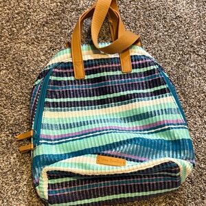 Vera Bradley Blue and Green Striped Backpack
